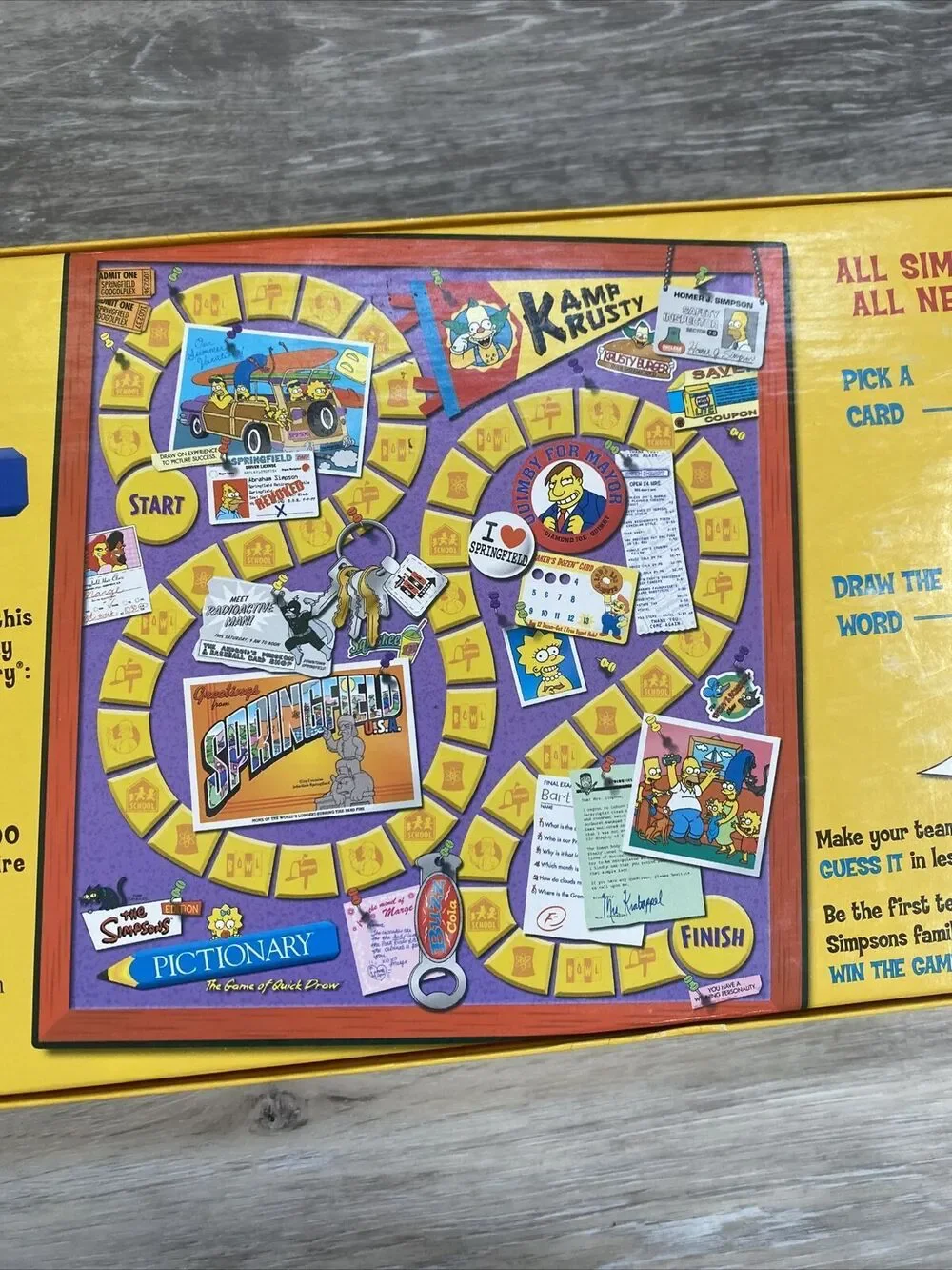 Pictionary The Simpsons Edition Board Game of Quick Draw USAopoly -READ